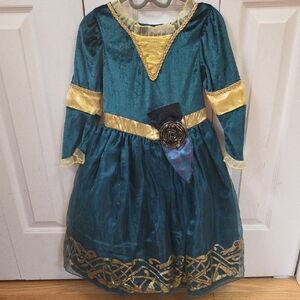 Disney Merida Teal and Gold Kids Costume Dress